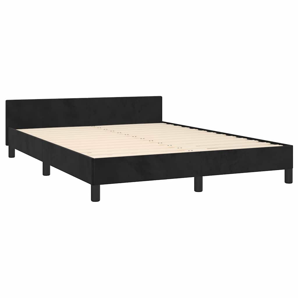 Okvir za krevet bez madraca crni 140 x 190 cm baršunasti