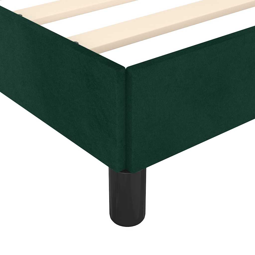 Okvir za krevet bez madraca tamnozeleni 140x200 cm baršunasti