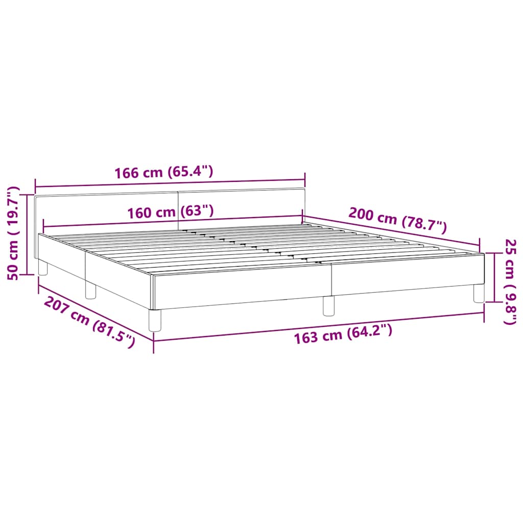 Okvir za krevet bez madraca tamnozeleni 160x200 cm baršunasti