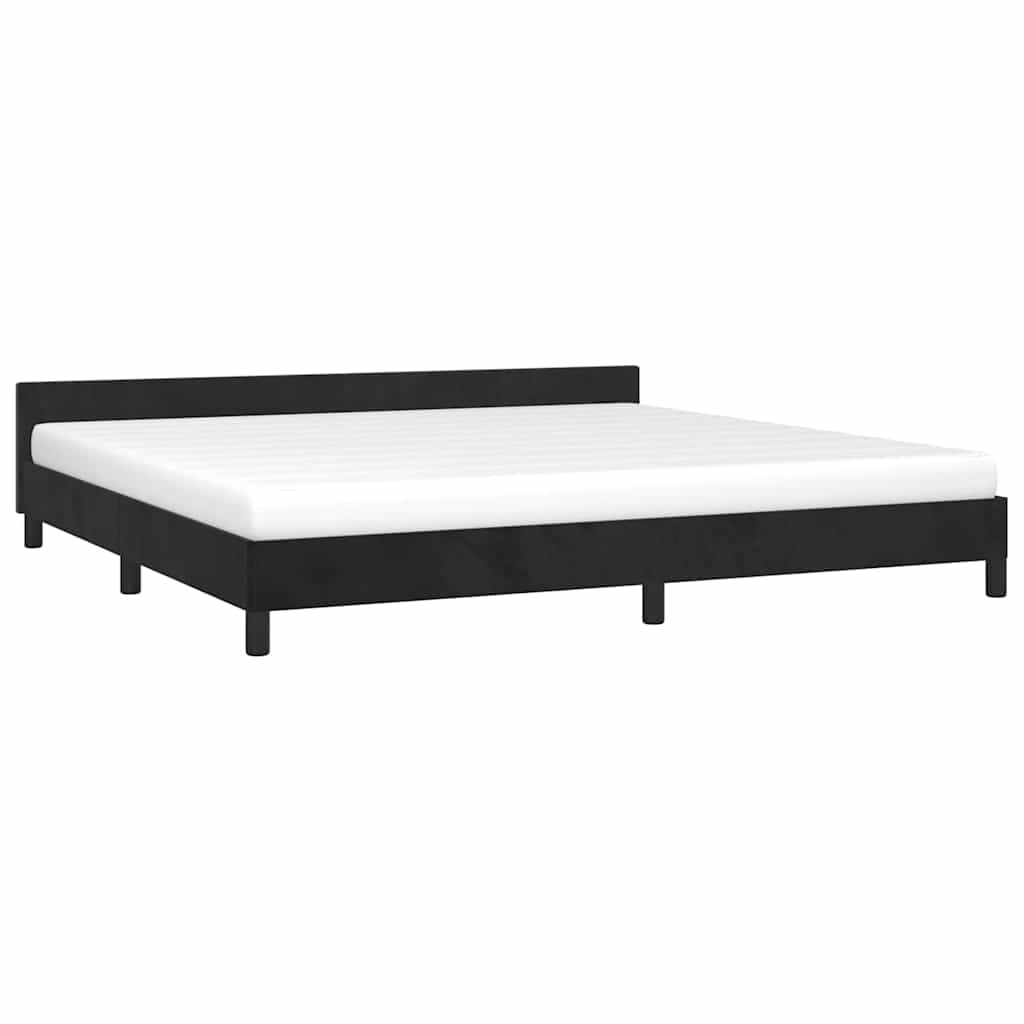 Okvir za krevet bez madraca crni 200x200 cm baršunasti