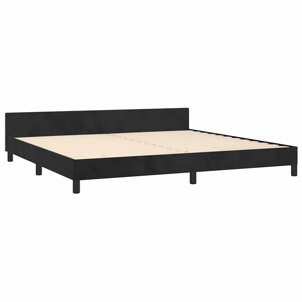 Okvir za krevet bez madraca crni 200x200 cm baršunasti
