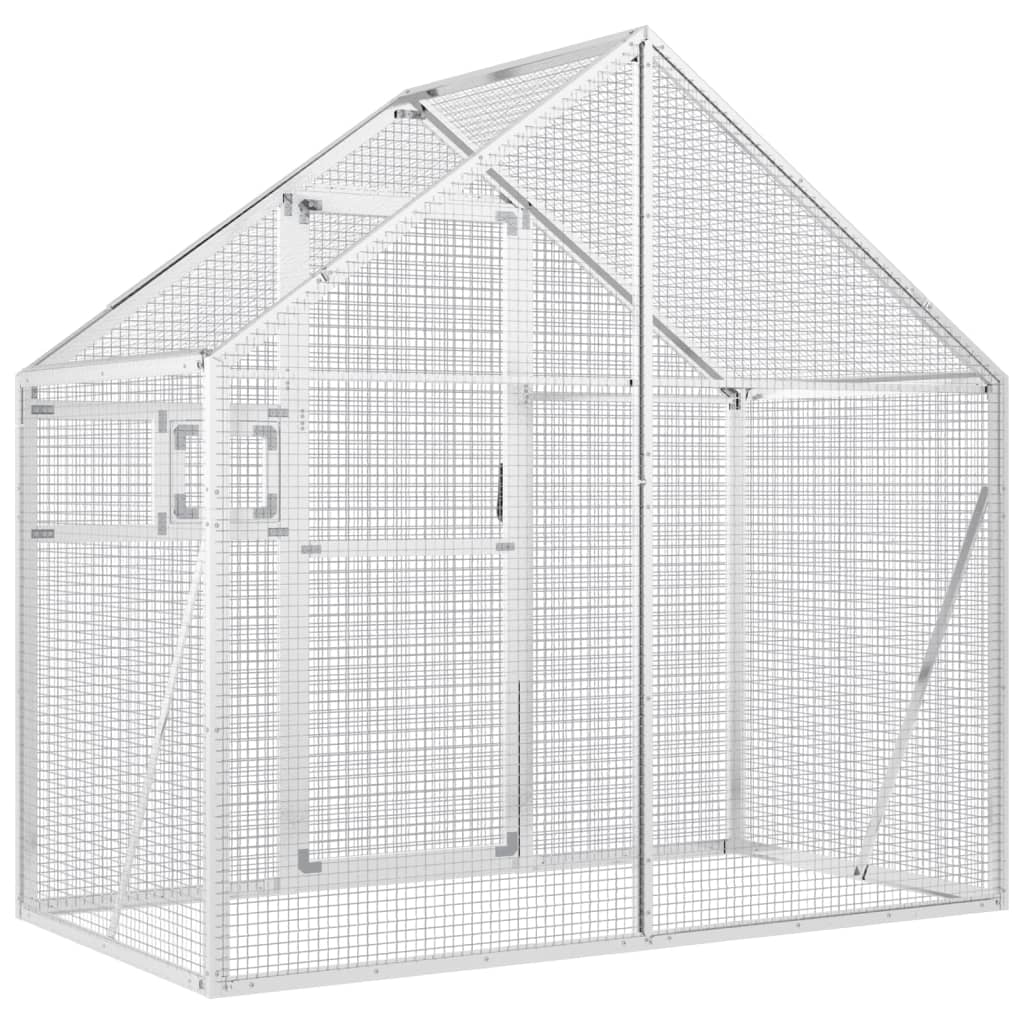 Kavez za ptice srebrni 179 x 100 x 185 cm aluminijski