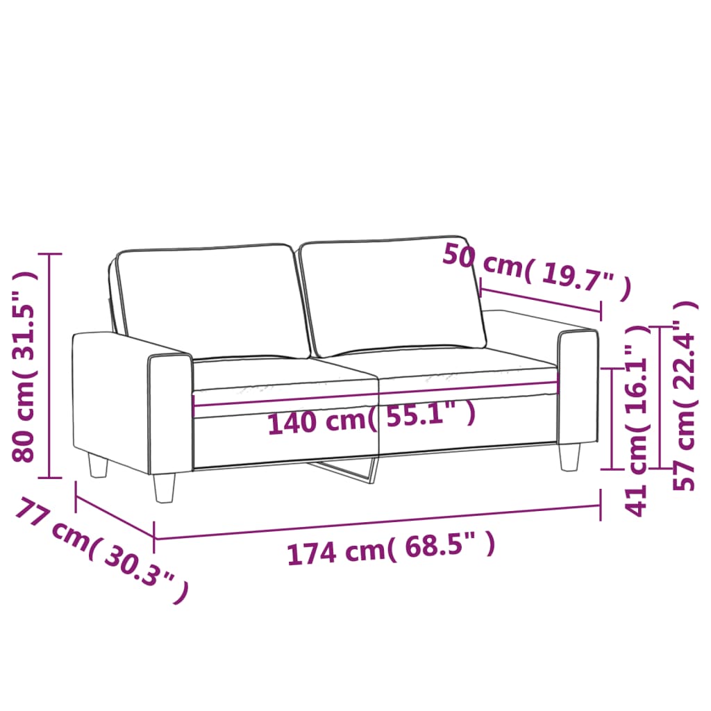 Dvosjed svjetlosivi 140 cm od mikrovlakana