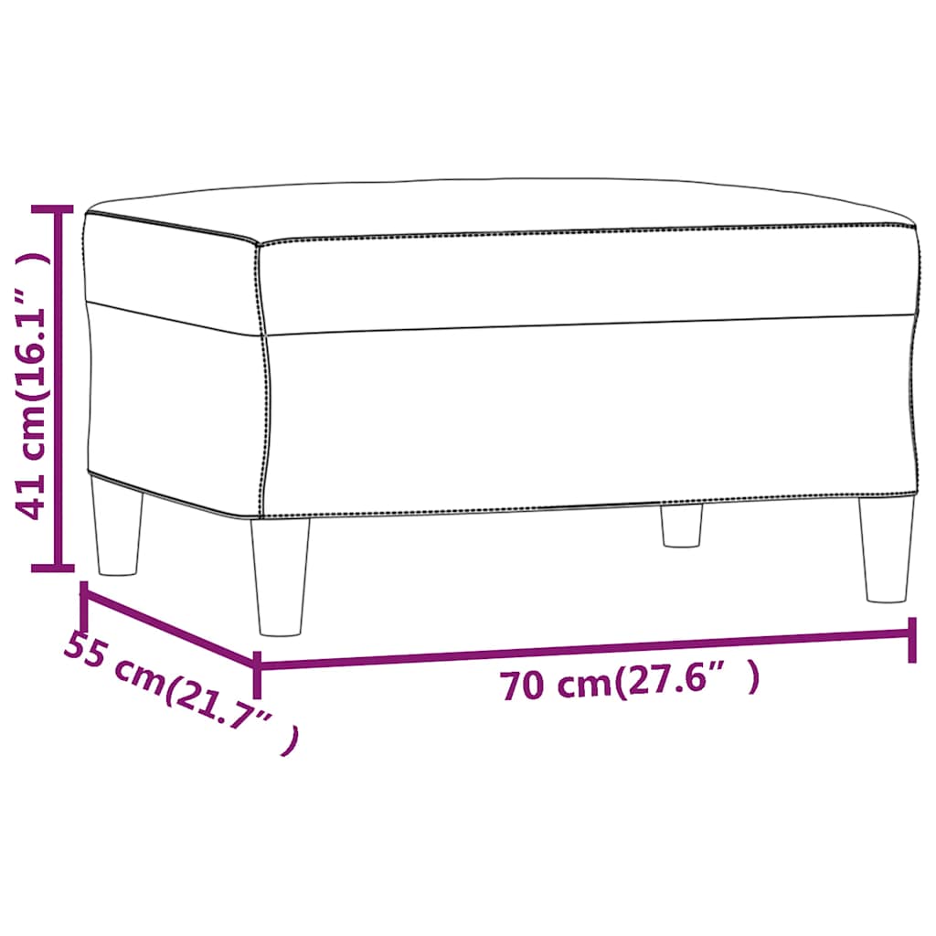Tabure Krem 70 x 55 x 41 cm baršunasti