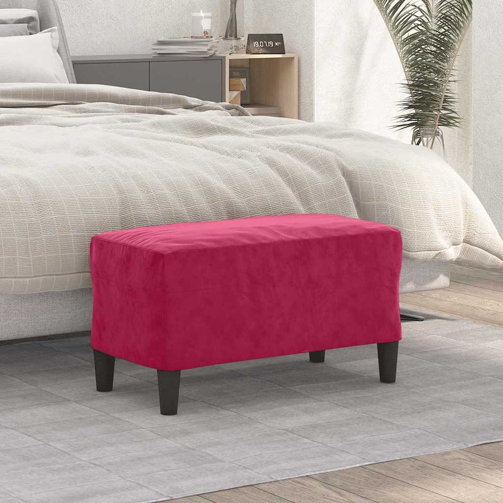 Klupa crvena boja vina 70 x 35 x 41 cm baršunasta