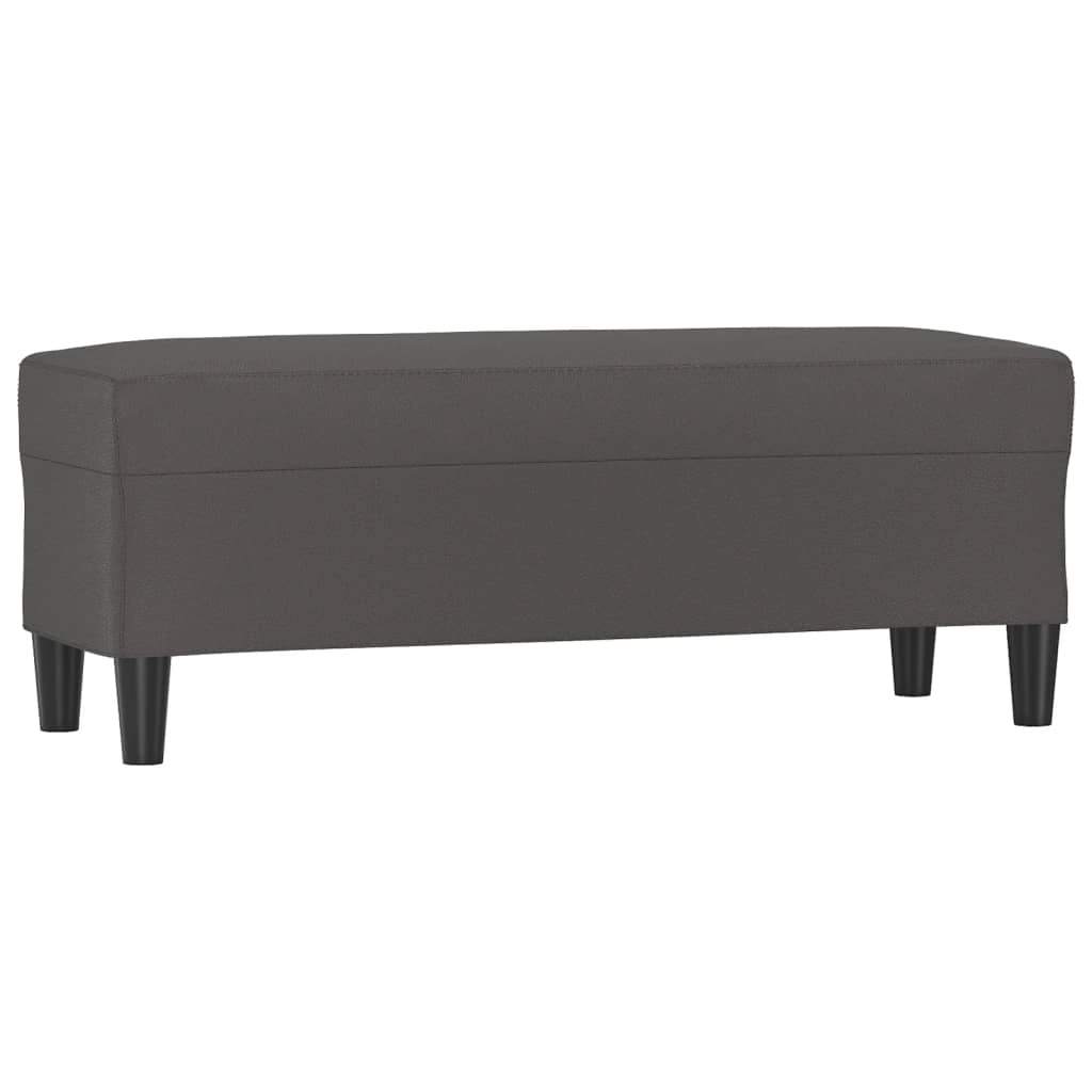 Klupa siva 100 x 35 x 41 cm od umjetne kože