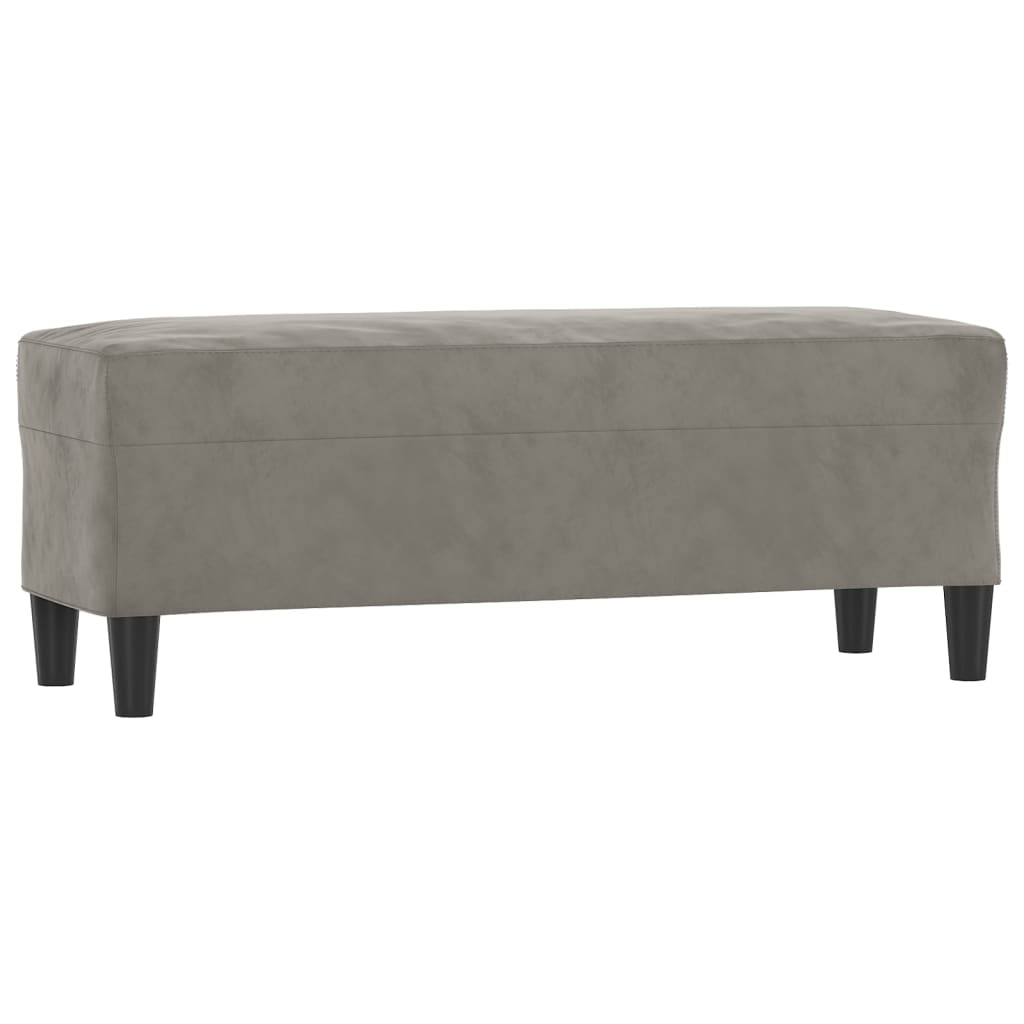 Klupa svjetlosiva 100 x 35 x 41 cm baršunasti
