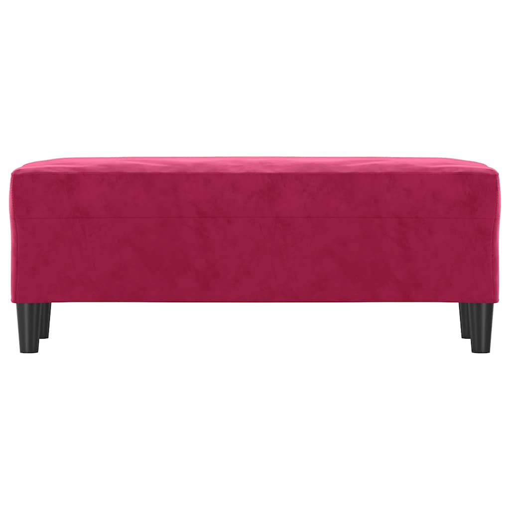 Klupa crvena boja vina 100 x 35 x 41 cm baršunasta