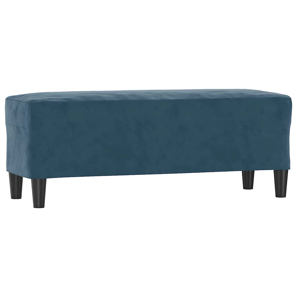 Klupa plavi 100 x 35 x 41 cm baršunasta