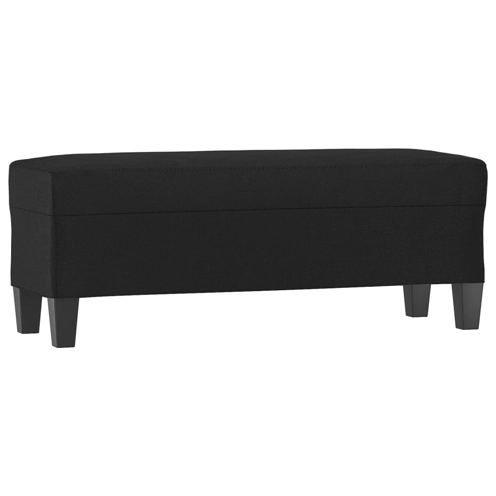 Klupa crna 100 x 35 x 41 cm od umjetne kože