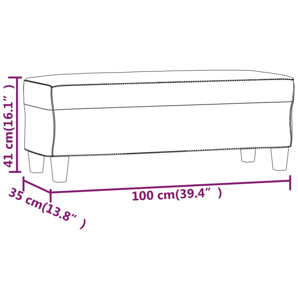 Klupa krem 100x35x41 cm od mikrovlakana