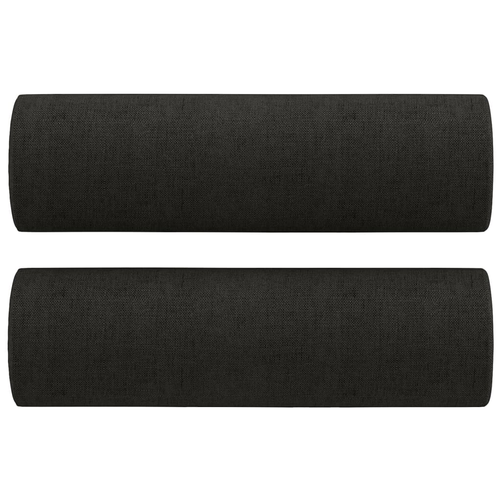Ukrasni jastuci 2 kom crni Ø 15 x 50 cm od tkanine