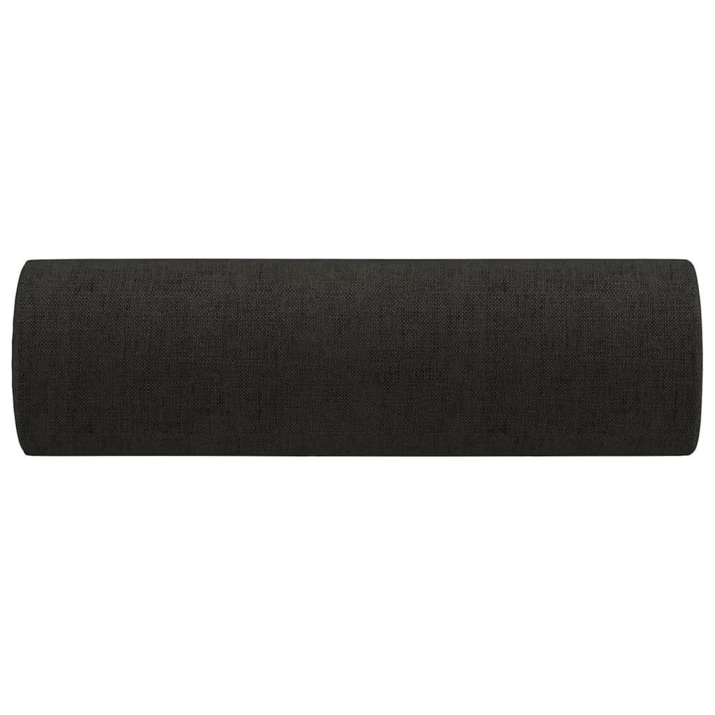 Ukrasni jastuci 2 kom crni Ø 15 x 50 cm od tkanine