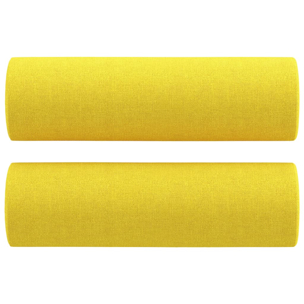 Ukrasni jastuci 2 kom svjetložuti Ø 15 x 50 cm od tkanine
