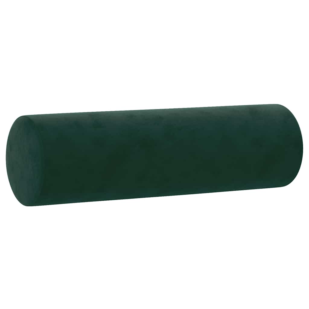 Ukrasni jastuci 2 kom tamnozeleni Ø 15 x 50 cm baršunasti