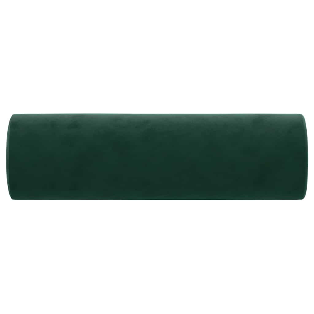 Ukrasni jastuci 2 kom tamnozeleni Ø 15 x 50 cm baršunasti