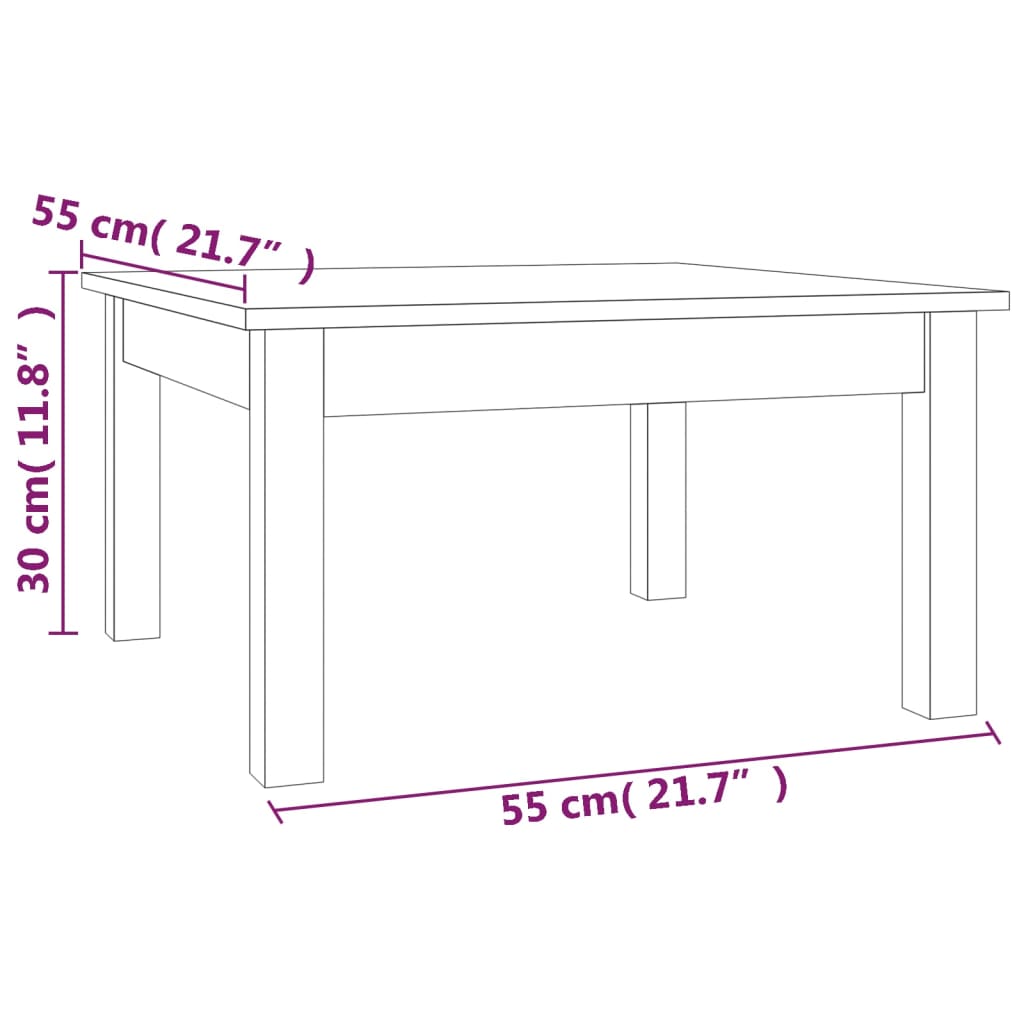 Stolić za kavu 55x55x30 cm od masivne borovine