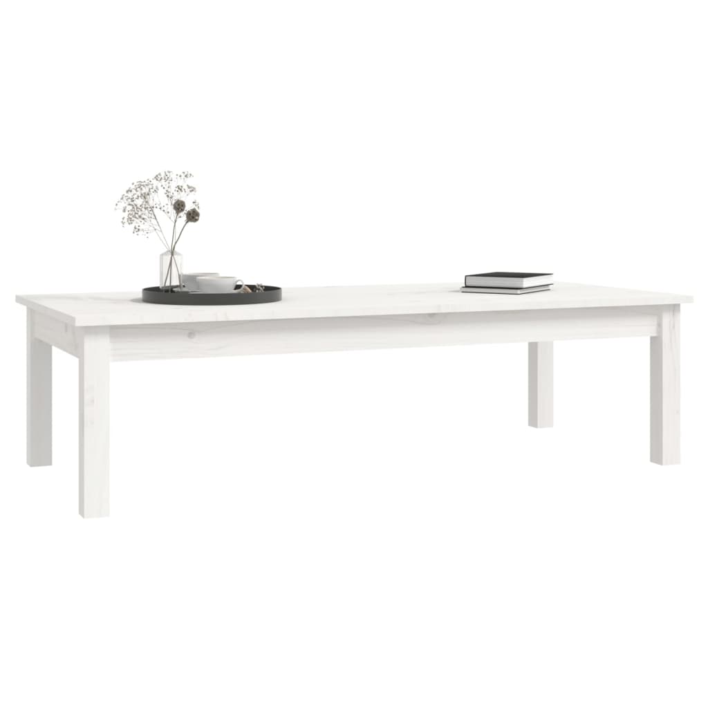 Stolić za kavu bijeli 110x50x30 cm od masivne borovine