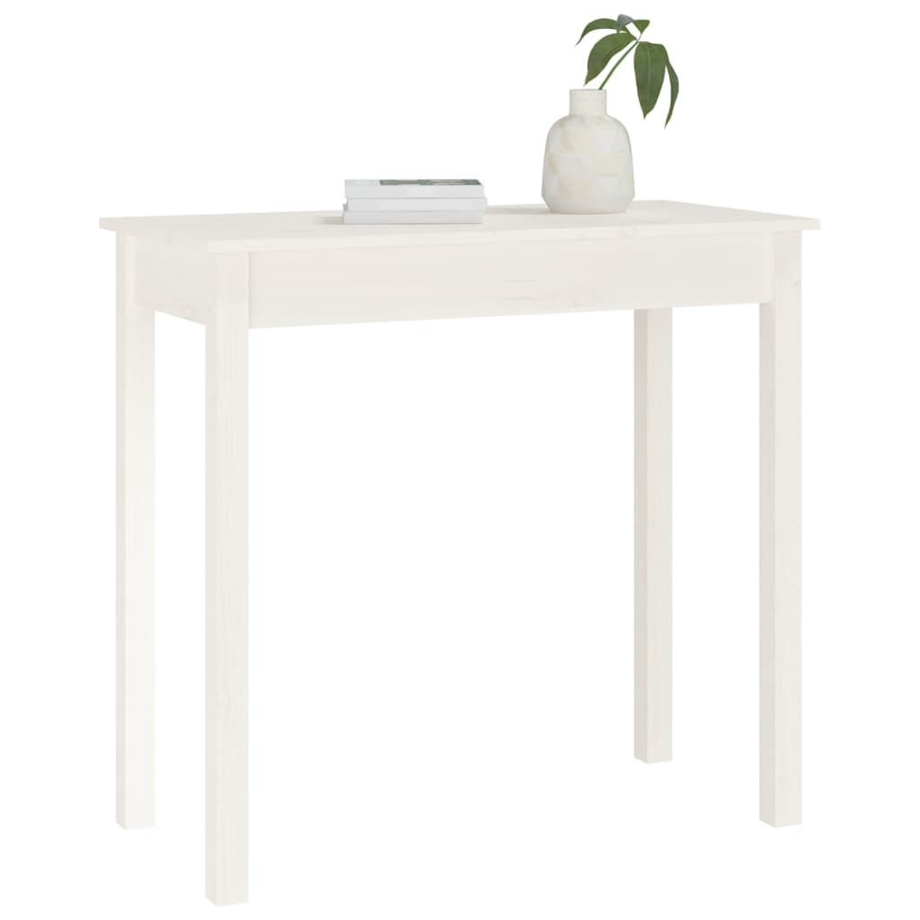 Konzolni stol bijeli 80 x 40 x 75 cm od masivne borovine