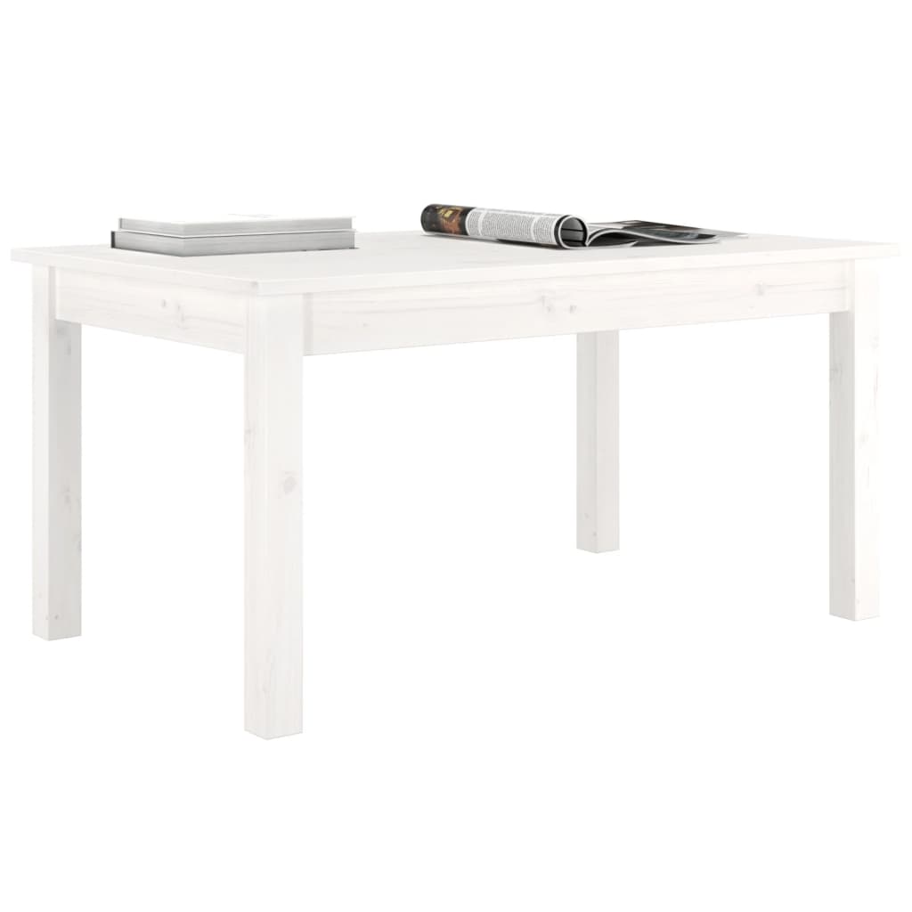Stolić za kavu bijeli 80x50x40 cm od masivne borovine