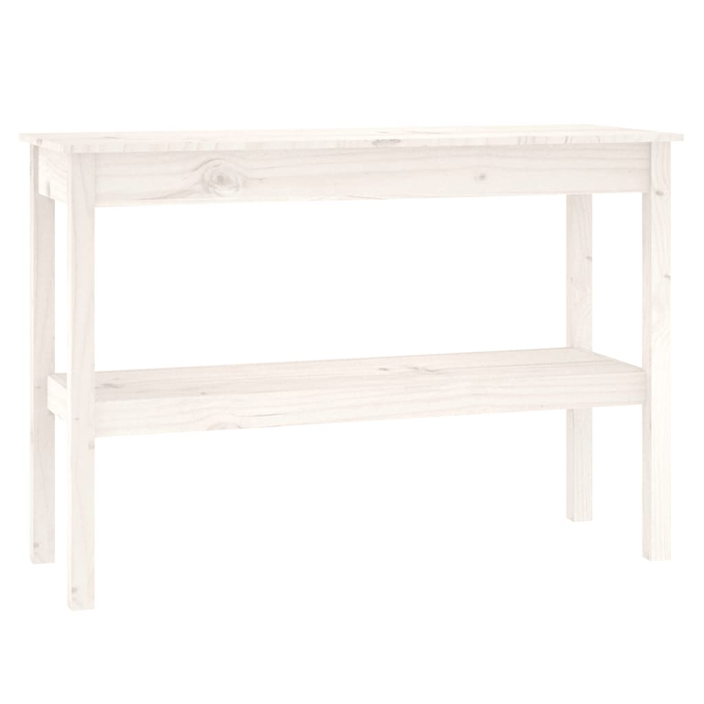 Konzolni stol bijeli 110x40x75 cm od masivne borovine