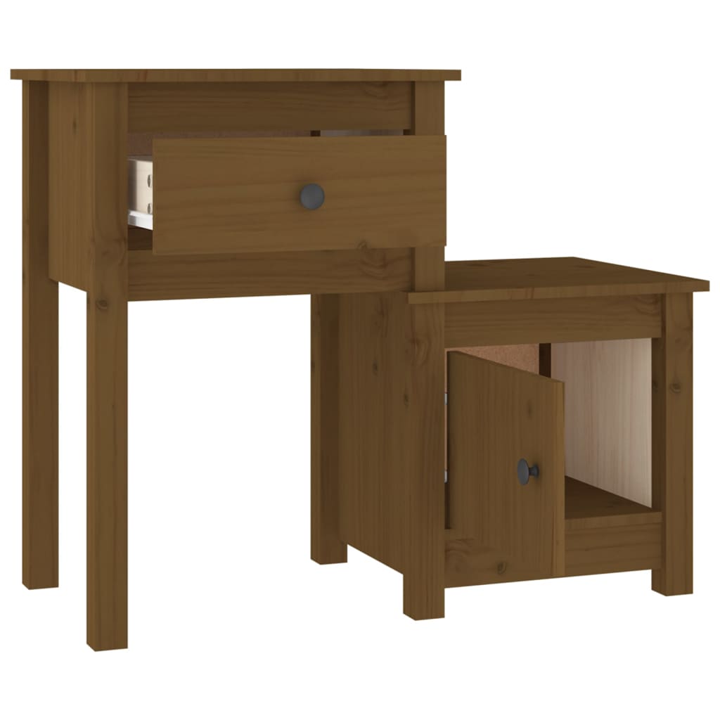 Noćni ormarići 2 kom boja meda 79,5x38x65,5 cm masivna borovina