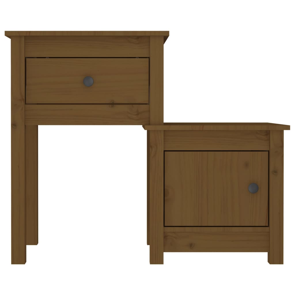Noćni ormarići 2 kom boja meda 79,5x38x65,5 cm masivna borovina