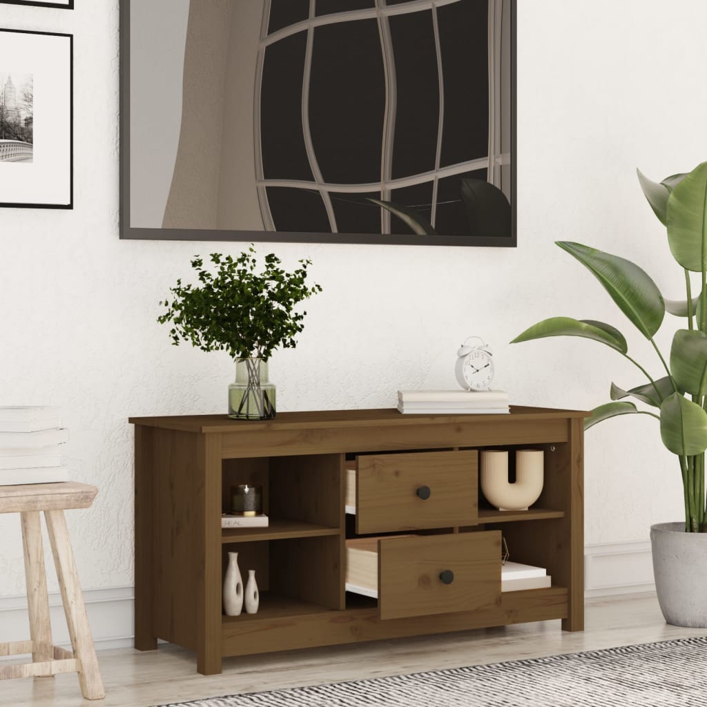 TV ormarić boja meda 103 x 36,5 x 52 cm od masivne borovine