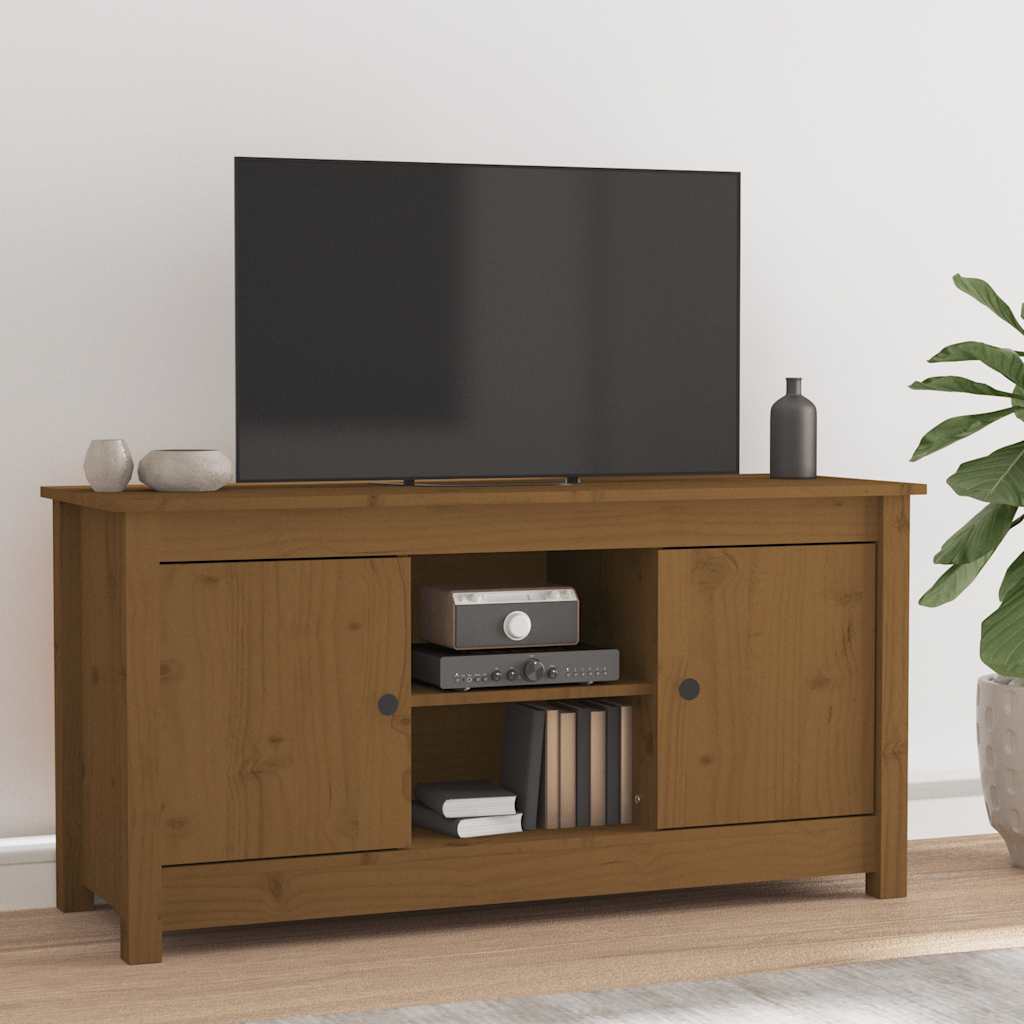 TV ormarić boja meda 103 x 36,5 x 52 cm od masivne borovine