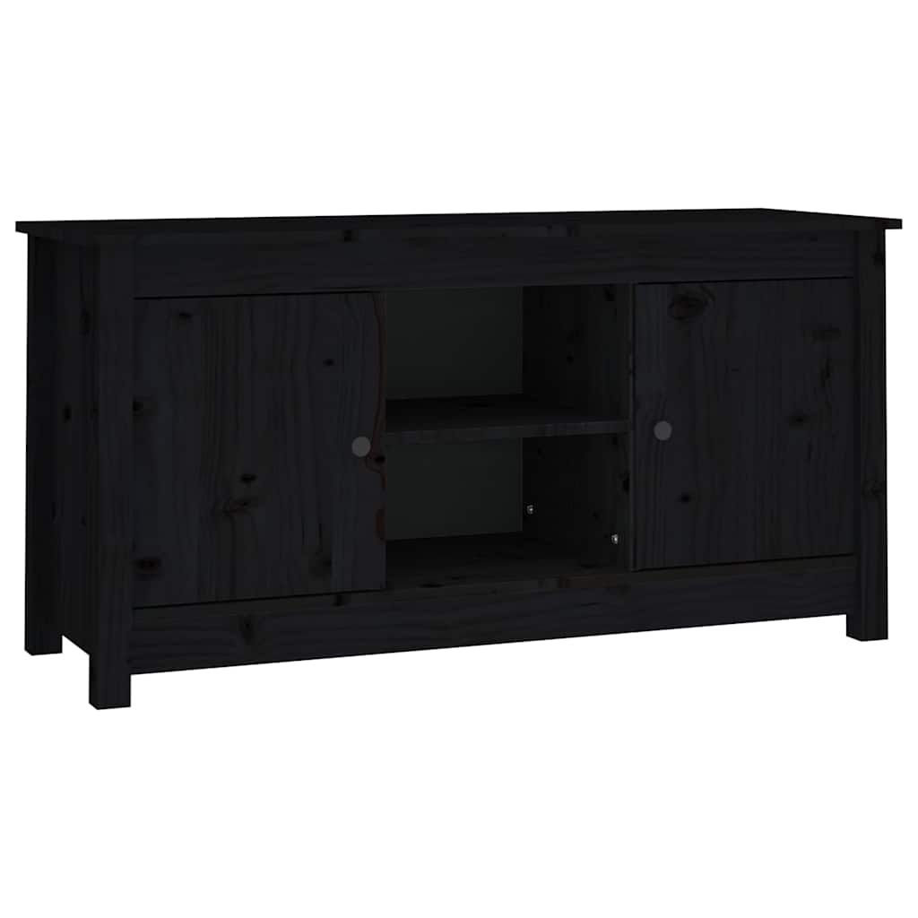 TV ormarić crni 103 x 36,5 x 52 cm od masivne borovine