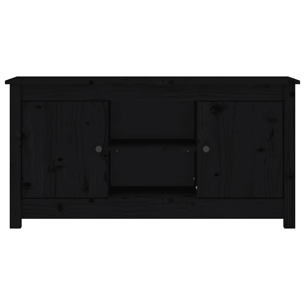 TV ormarić crni 103 x 36,5 x 52 cm od masivne borovine