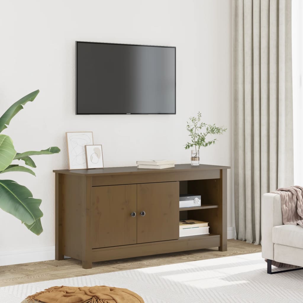 TV ormarić boja meda 103 x 36,5 x 52 cm od masivne borovine