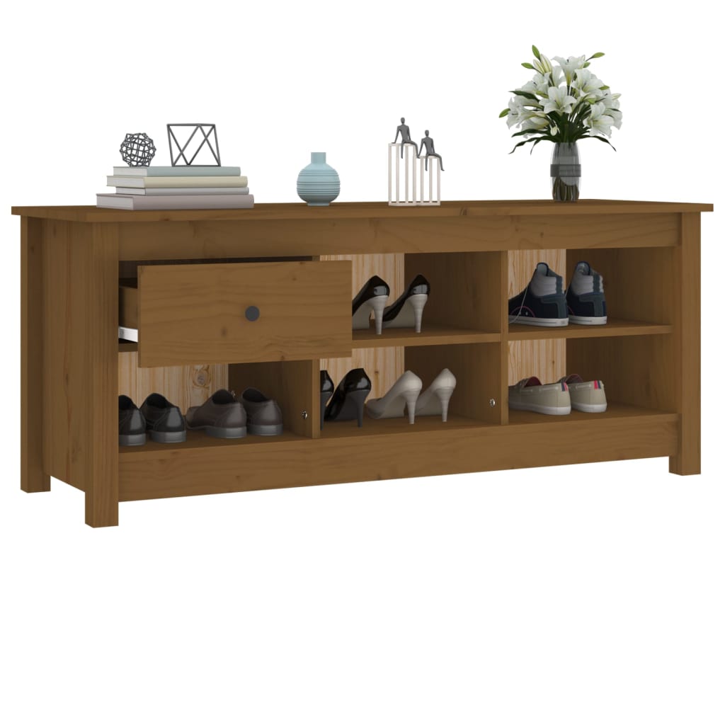 Ormarić za cipele boja meda 110x38x45,5 cm od masivne borovine