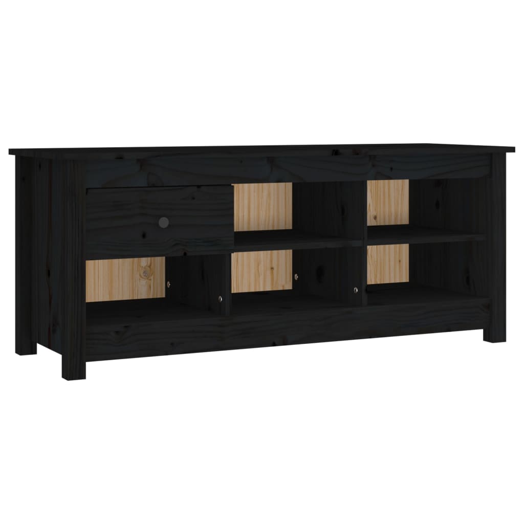 Ormarić za cipele crni 110 x 38 x 45,5 cm od masivne borovine