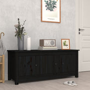 Ormarić za cipele crni 110 x 38 x 45,5 cm od masivne borovine