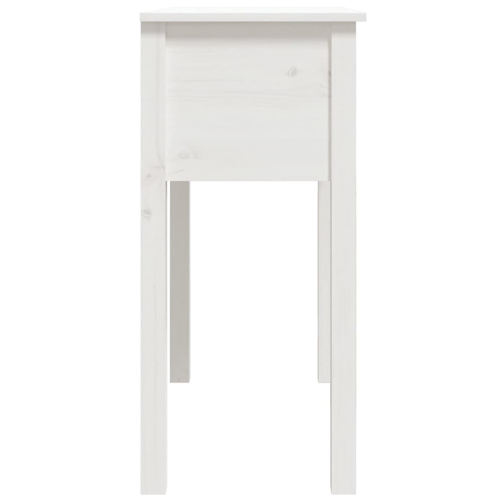 Konzolni stol bijeli 70 x 35 x 75 cm od masivne borovine