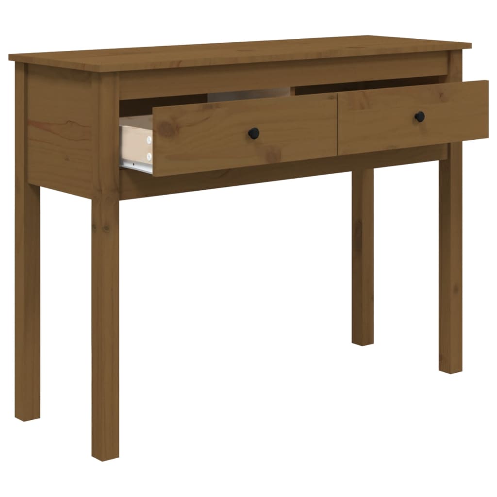 Konzolni stol boja meda 100x35x75 cm od masivne borovine