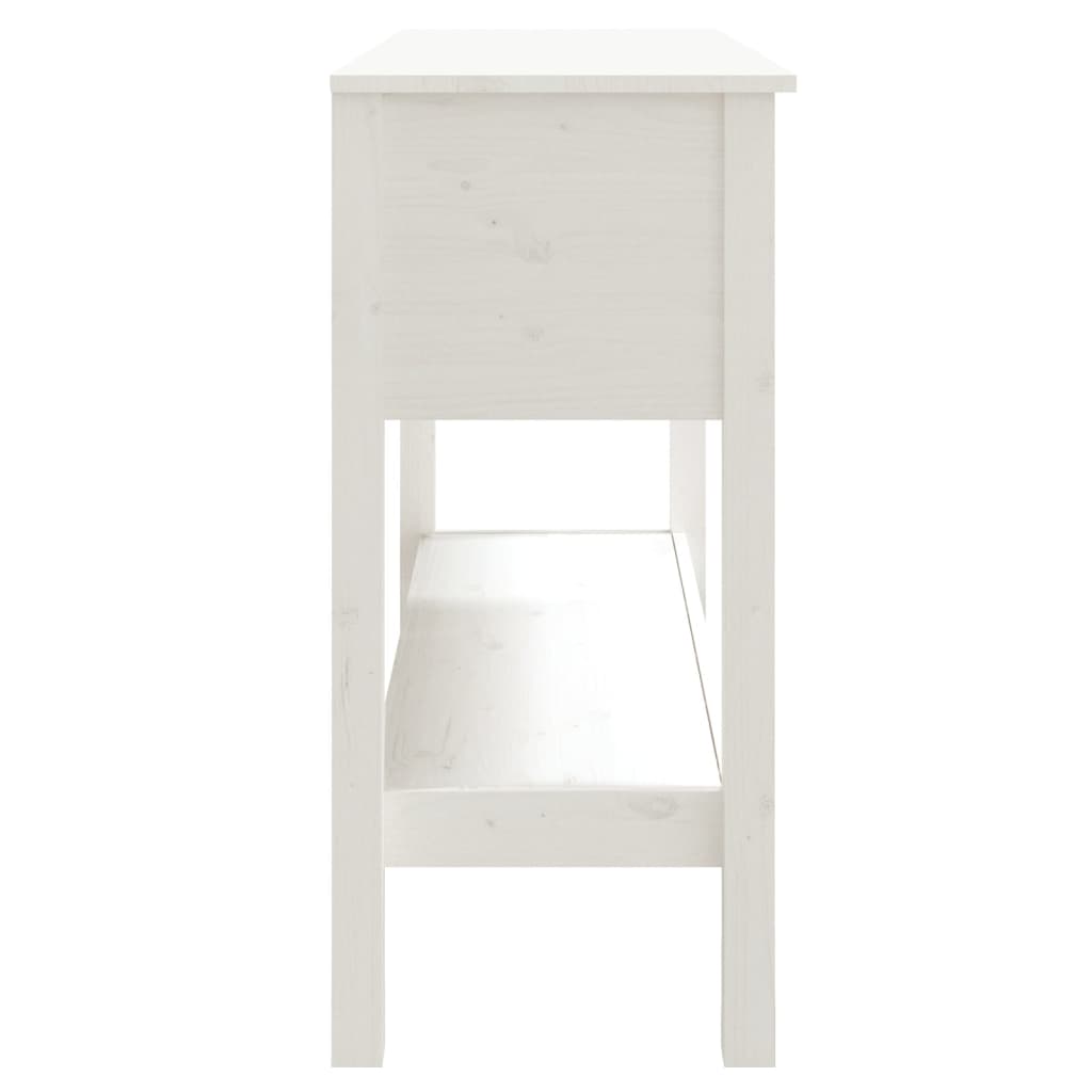 Konzolni stol bijeli 100x35x75 cm od masivne borovine