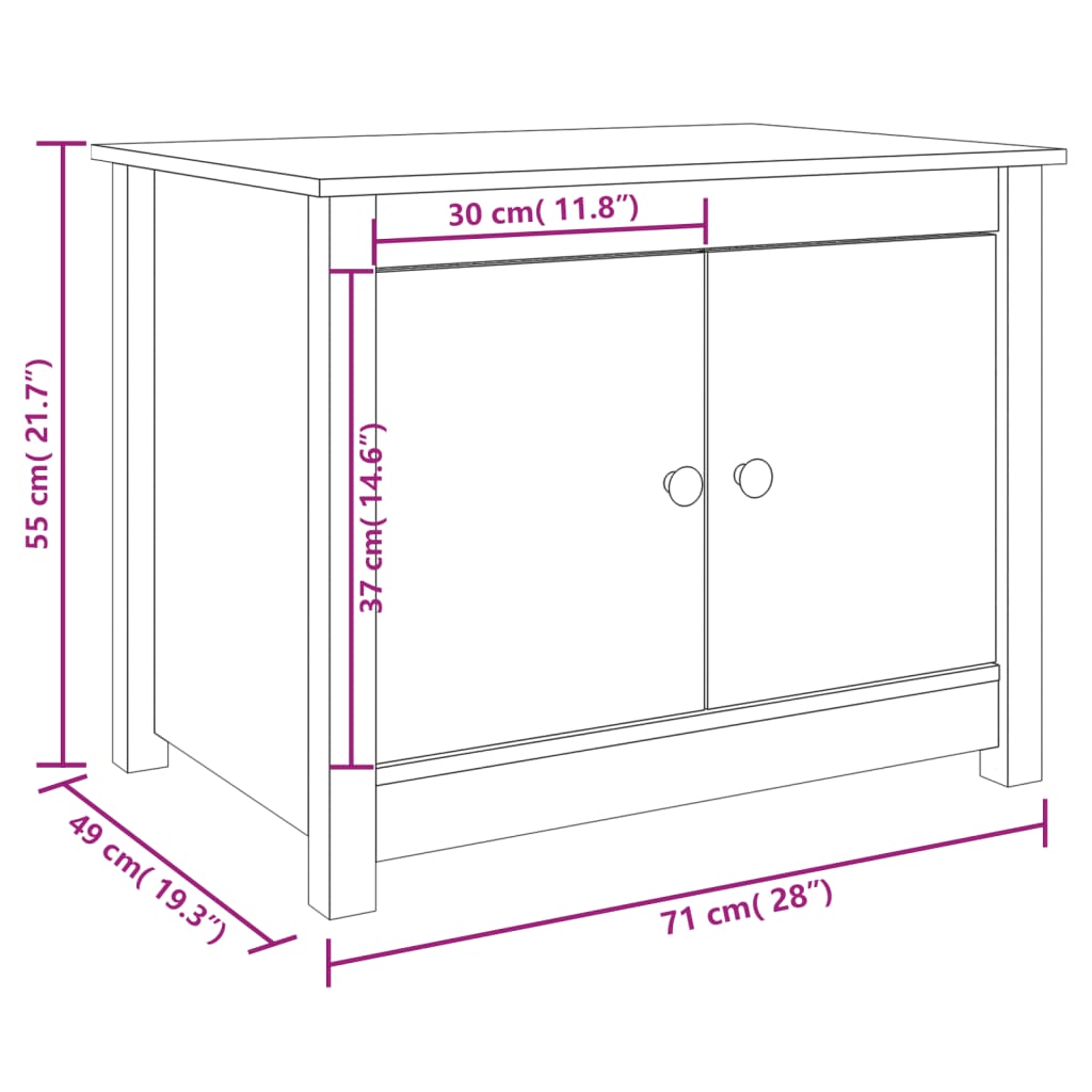 Stolić za kavu 71 x 49 x 55 cm od masivne borovine