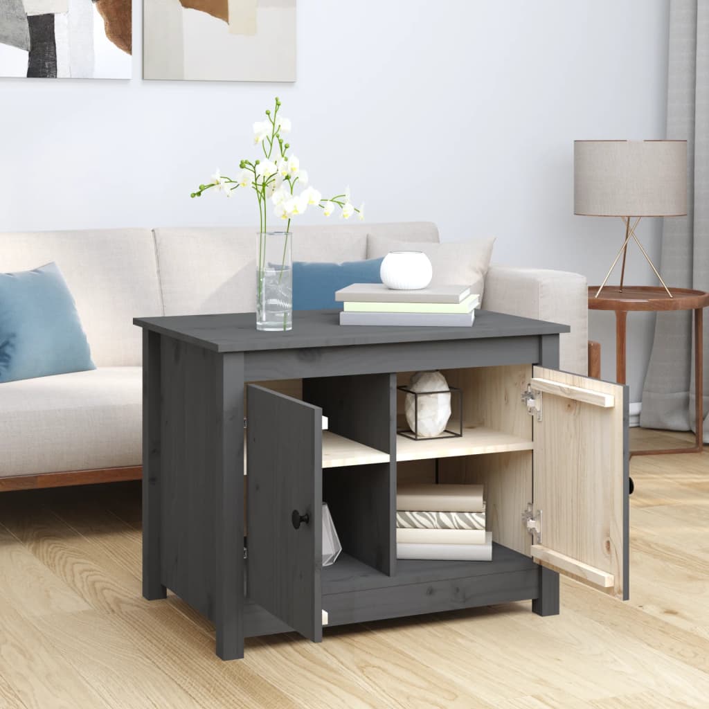 Stolić za kavu sivi 71 x 49 x 55 cm od masivne borovine