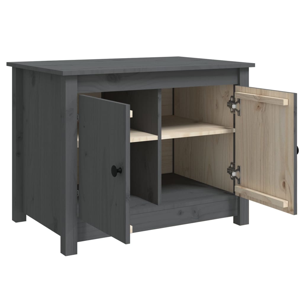 Stolić za kavu sivi 71 x 49 x 55 cm od masivne borovine