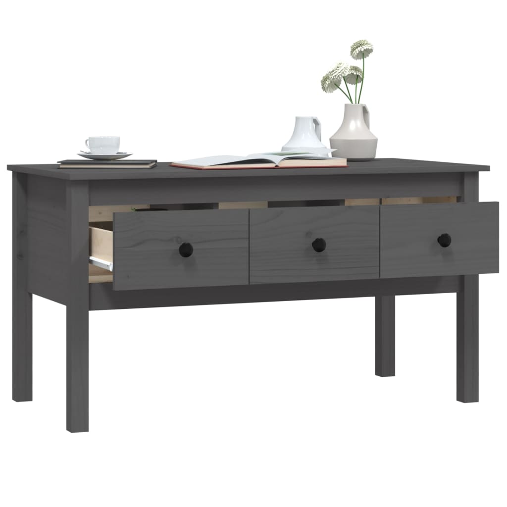 Stolić za kavu sivi 102x49x55 cm od masivne borovine