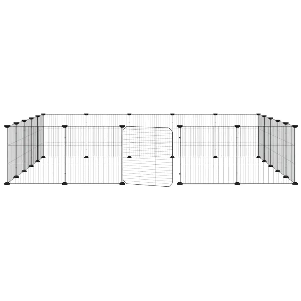 Kavez za ljubimce s 20 panela i vratima crni 35 x 35 cm čelični