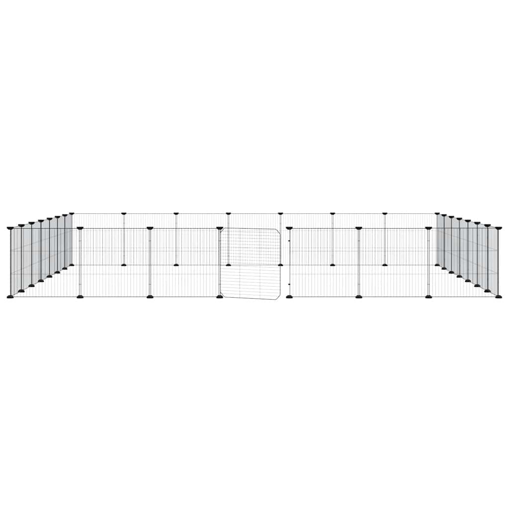 Kavez za ljubimce s 28 panela i vratima crni 35 x 35 cm čelični