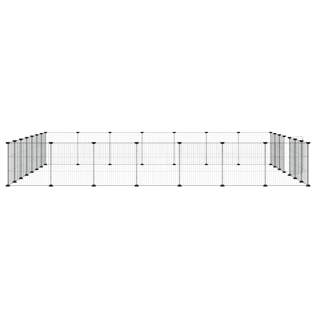 Kavez za ljubimce s 28 panela i vratima crni 35 x 35 cm čelični