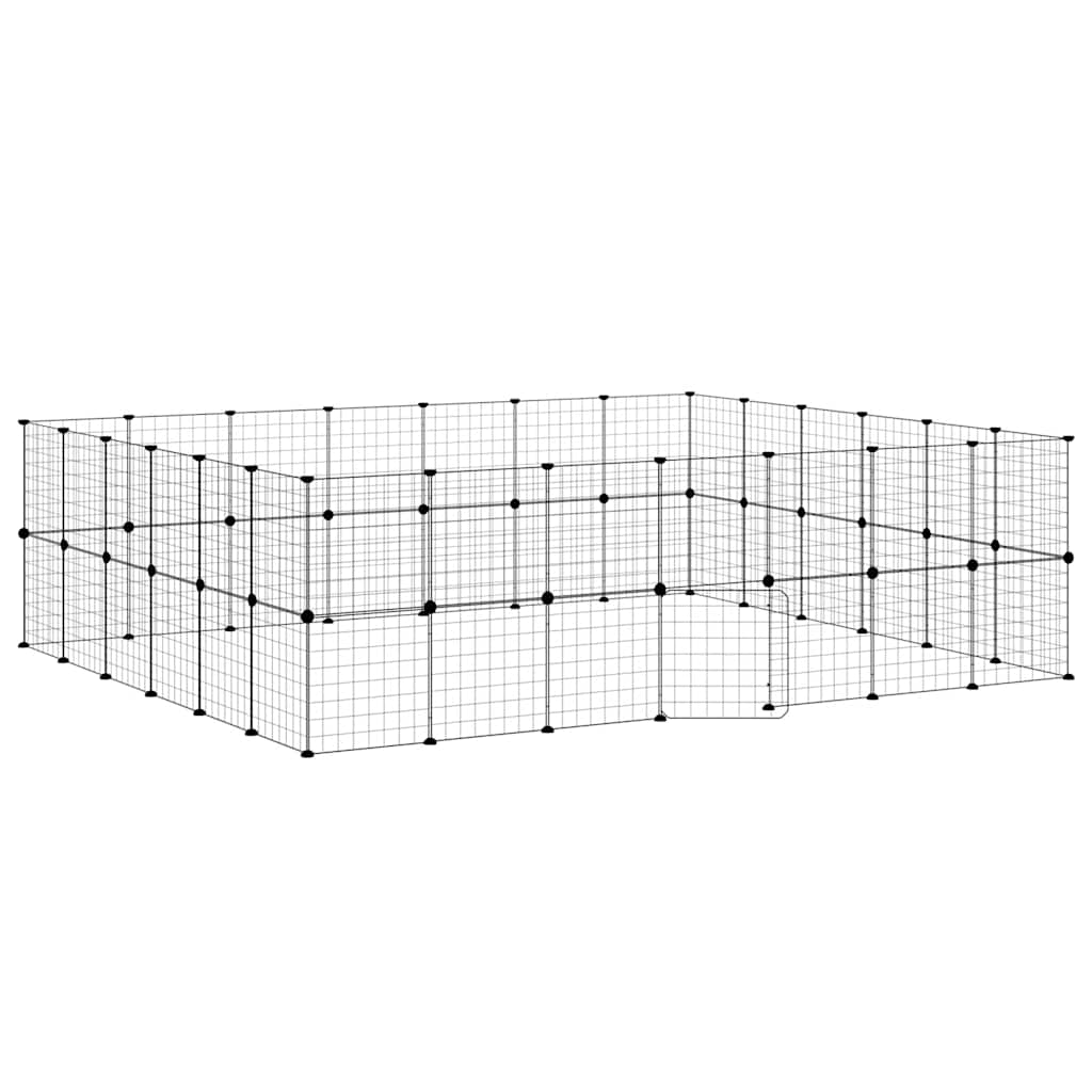 Kavez za ljubimce s 52 panela i vratima crni 35 x 35 cm čelični