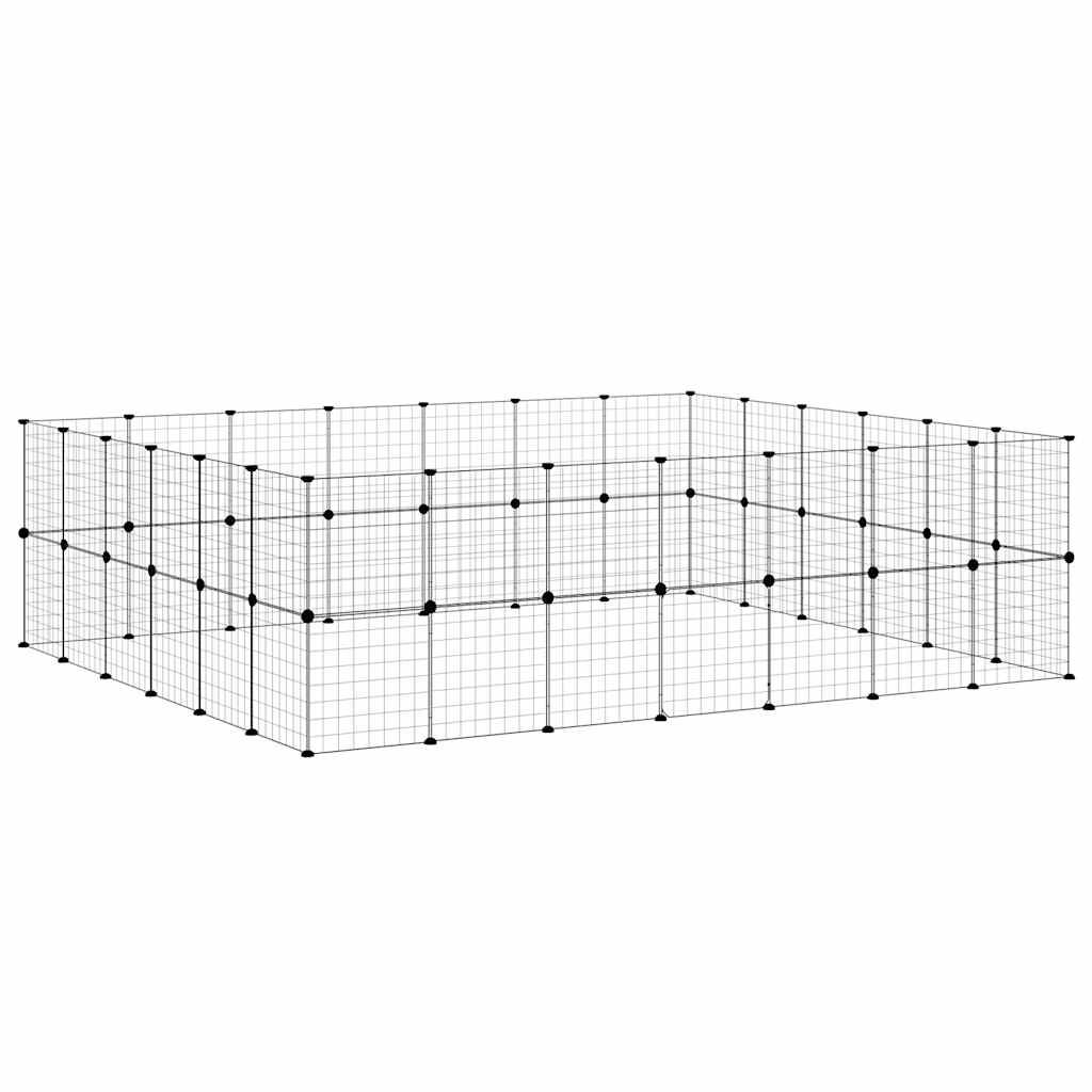Kavez za ljubimce s 52 panela i vratima crni 35 x 35 cm čelični