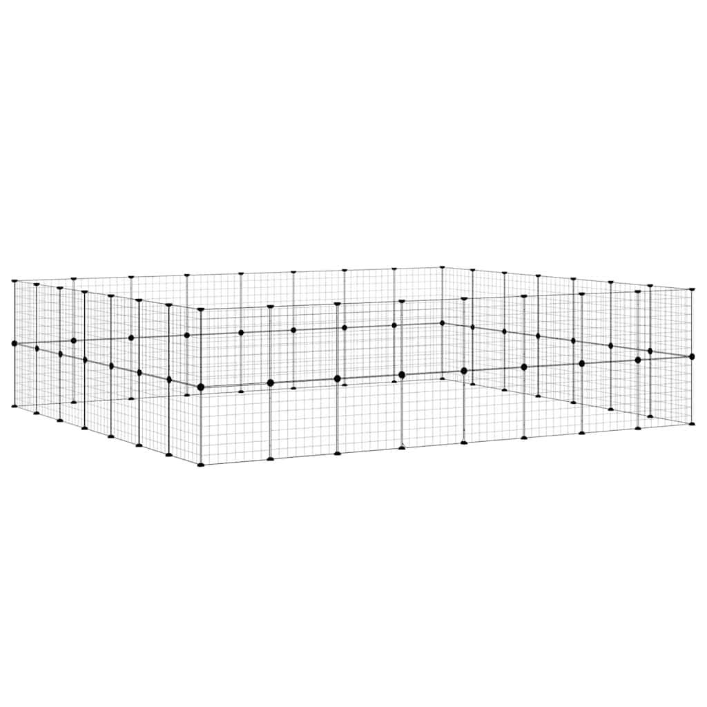 Kavez za ljubimce sa 60 panela i vratima crni 35x35 cm čelični