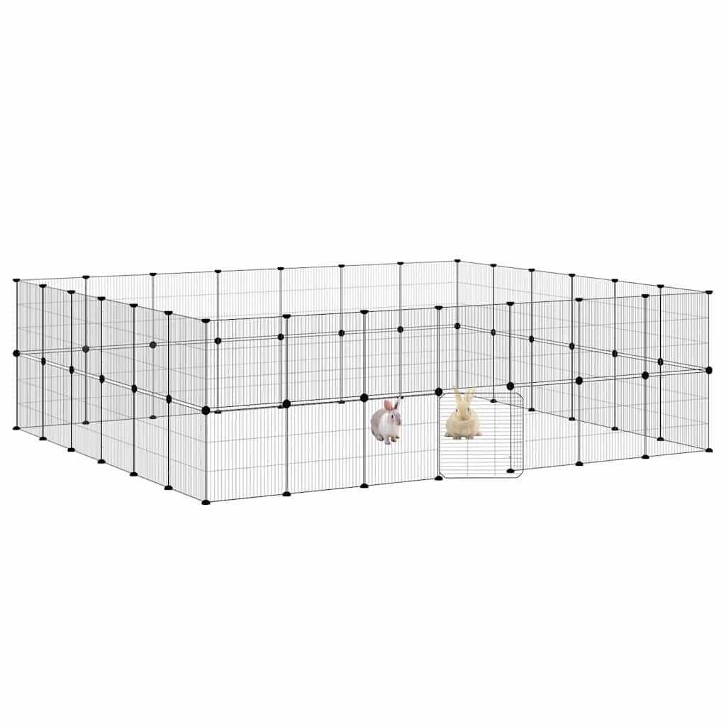 Kavez za ljubimce s 52 panela i vratima crni 35 x 35 cm čelični
