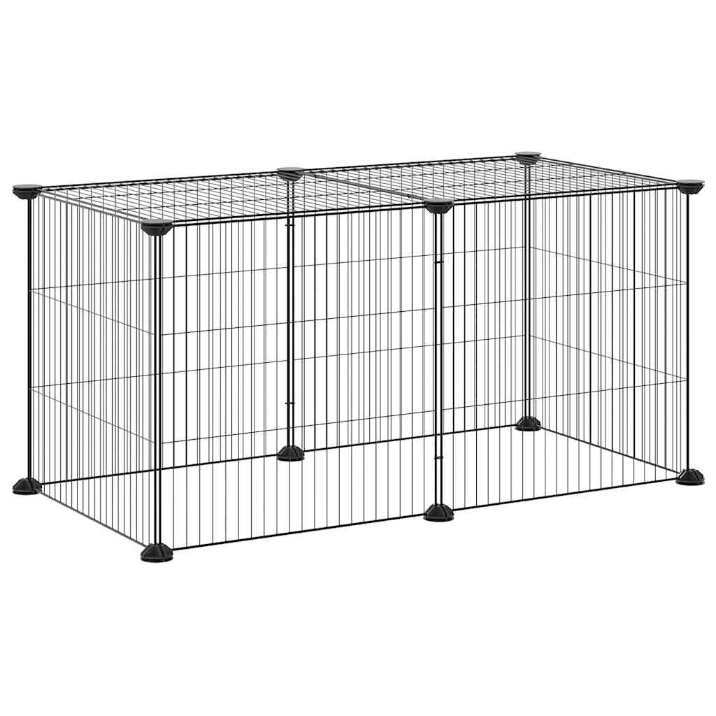 Kavez za kućne ljubimce s 8 panela crni 35 x 35 cm čelični